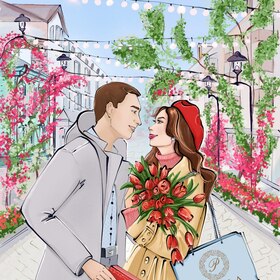 открытка 8 марта для бренда