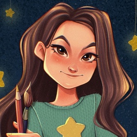 Персонаж для аватарки "Девушка художник"