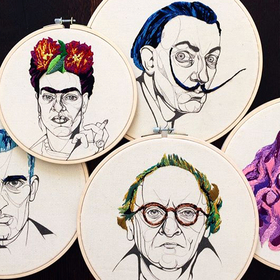 Коллекция работ по вышивке и графике.