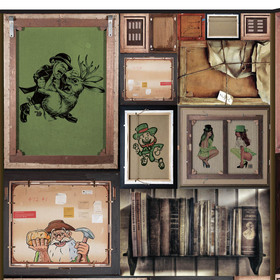 Коллаж для интерьера бара