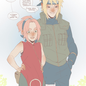 маленький комикс с любимыми персонажами из "Наруто" 