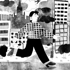 Иллюстрации в технике трафарет