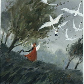 Иллюстрации к сказке «Гуси-лебеди»
