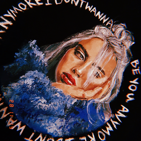 Билли Айлиш - роспись футболки