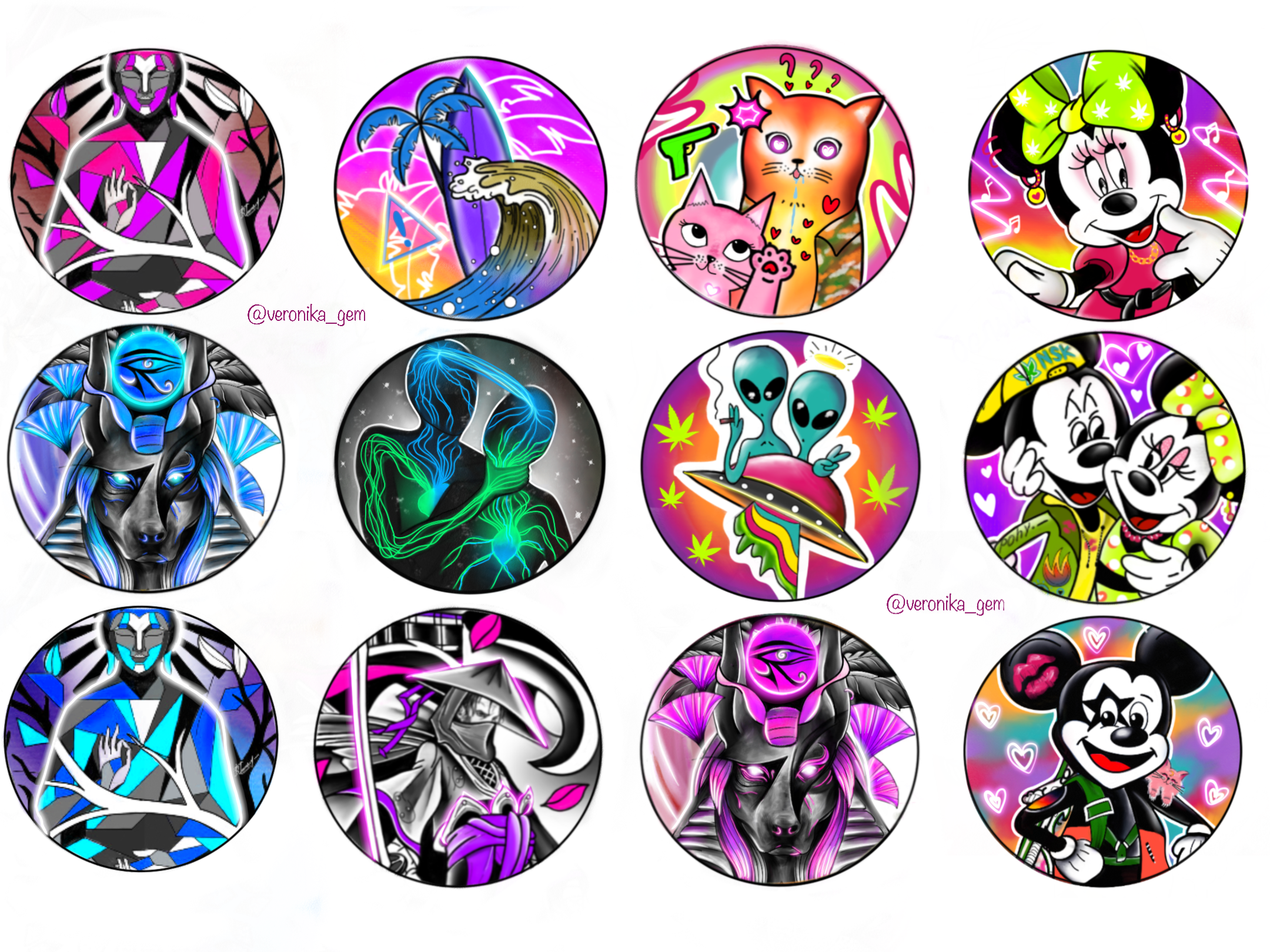 Наклейки для печати, стикеры