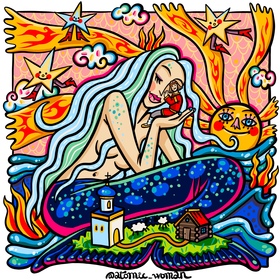 «Русалка» — принт для футболки PROFMAX