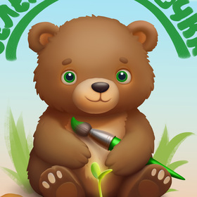 Логотип- персонаж "Зеленая кисточка"