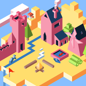 Sky town with a Castle