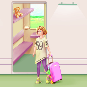 Иллюстрация для детской книги "Как Пушик помог научиться мед