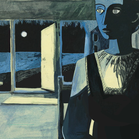 Пейзаж, нарисованный чаем