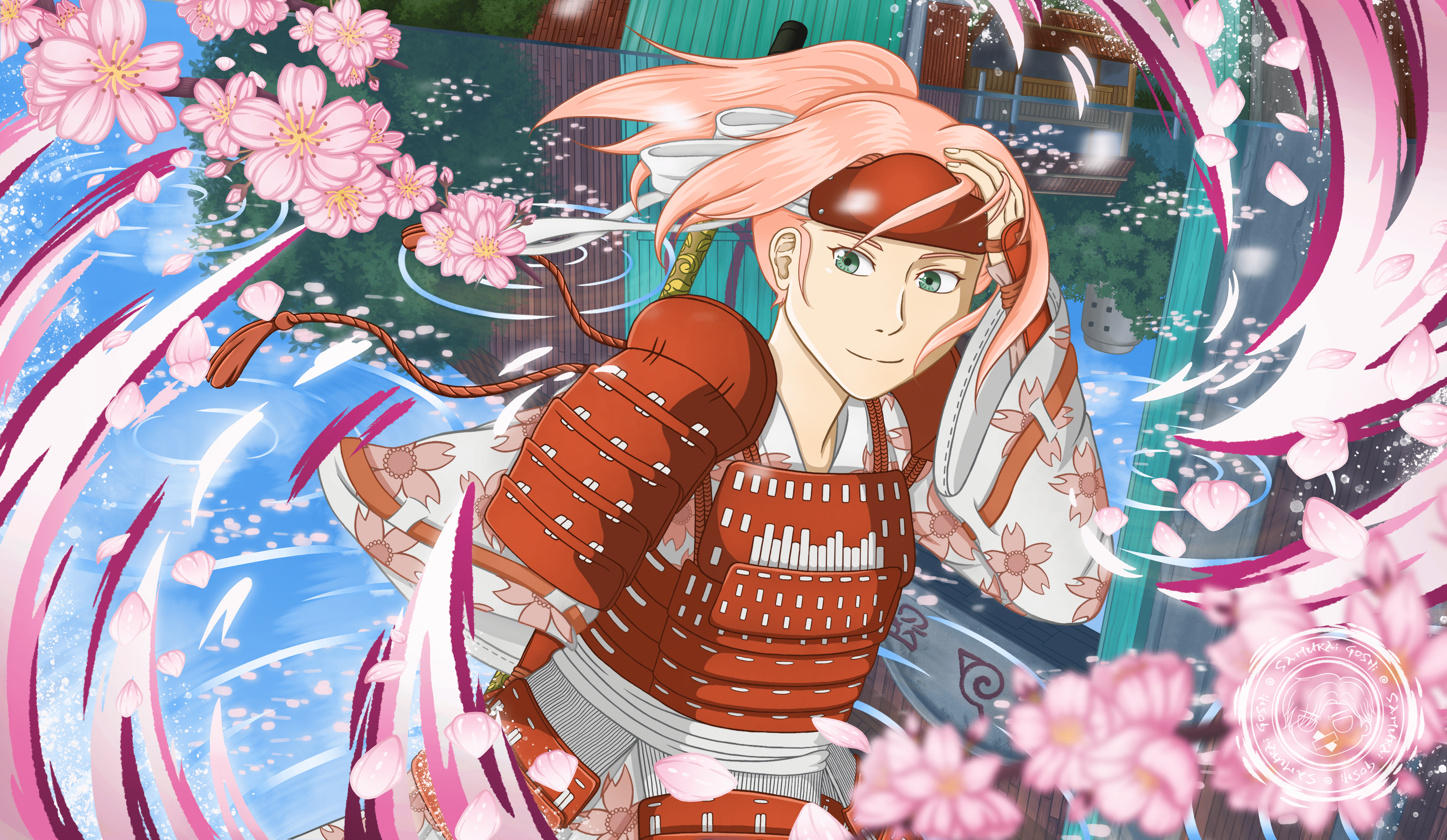 Haruno Sakura fan art from Naruto(Work process)