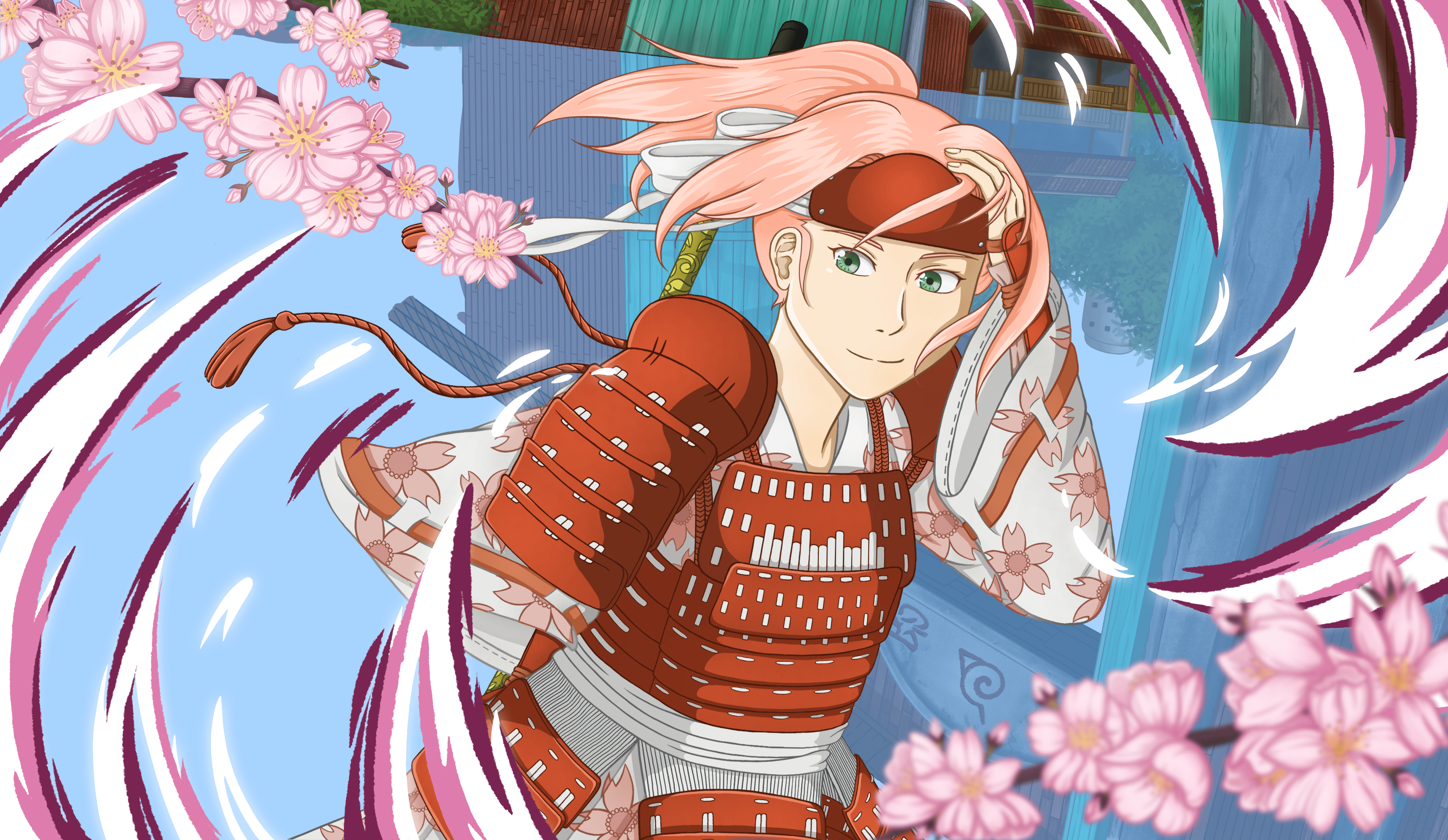 Haruno Sakura fan art from Naruto(Work process)