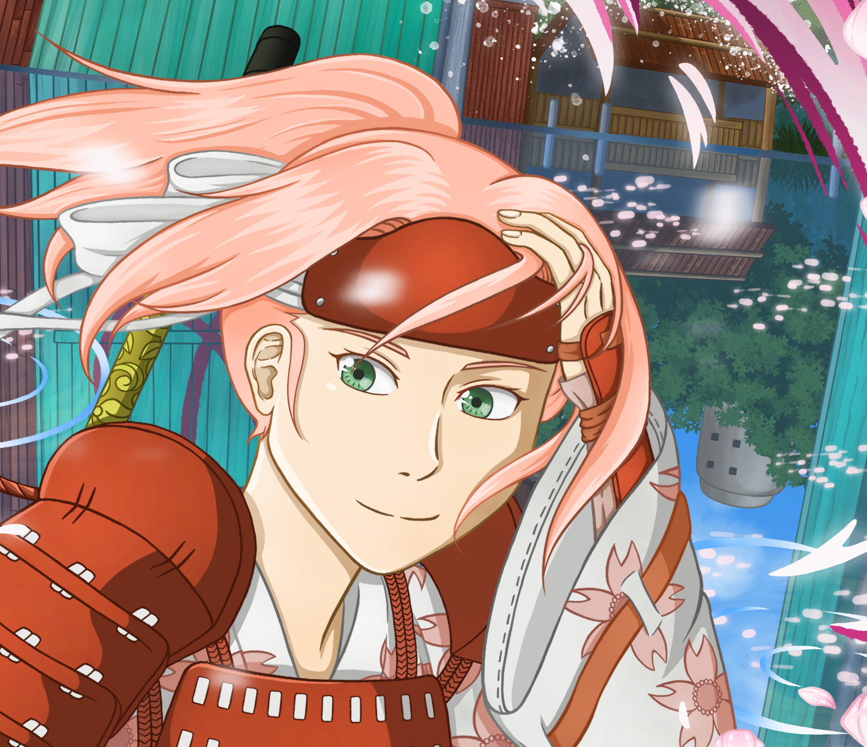 Haruno Sakura fan art from Naruto(Work process)