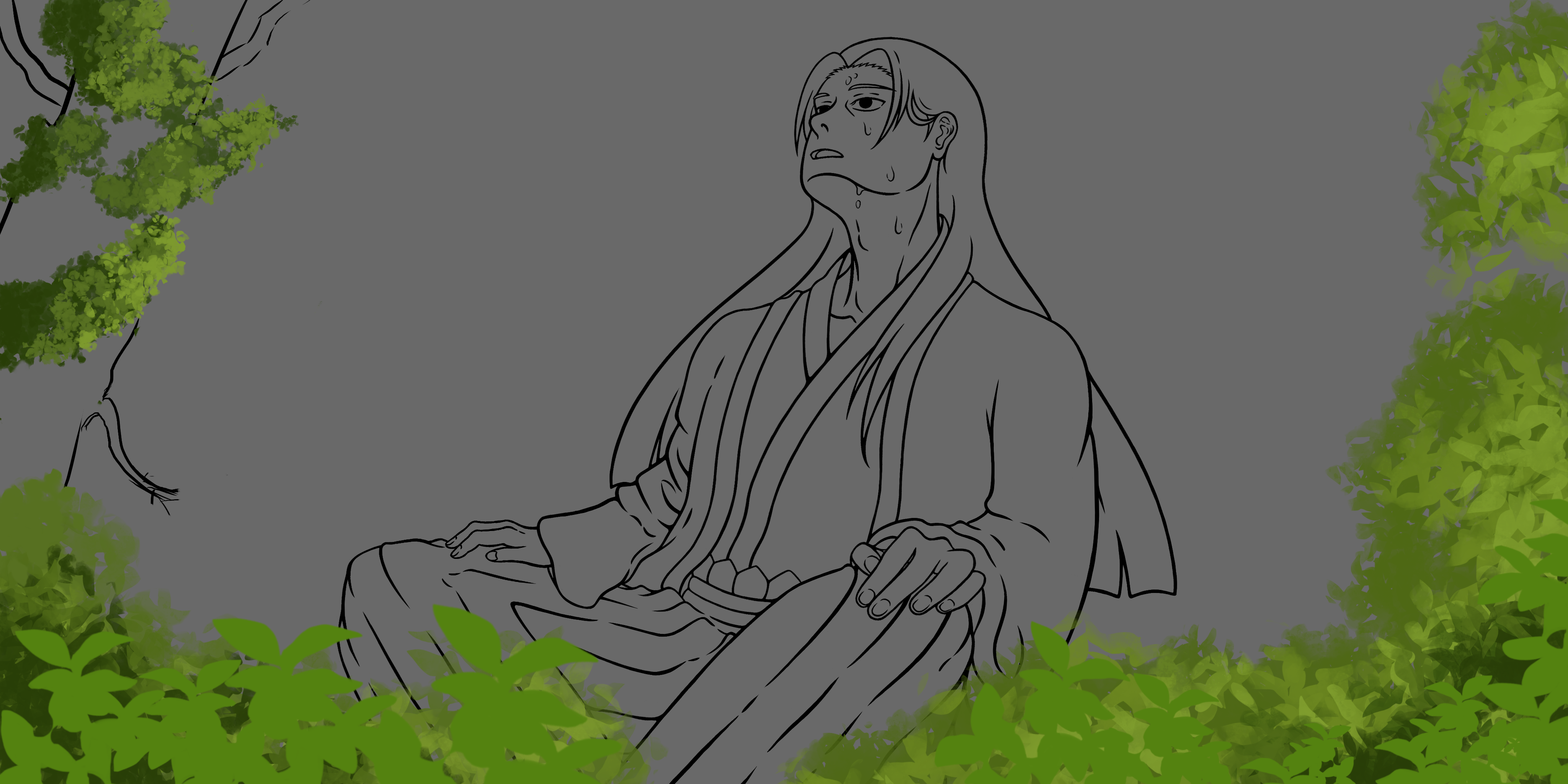 Hashirama fan art from Naruto(Work Process)