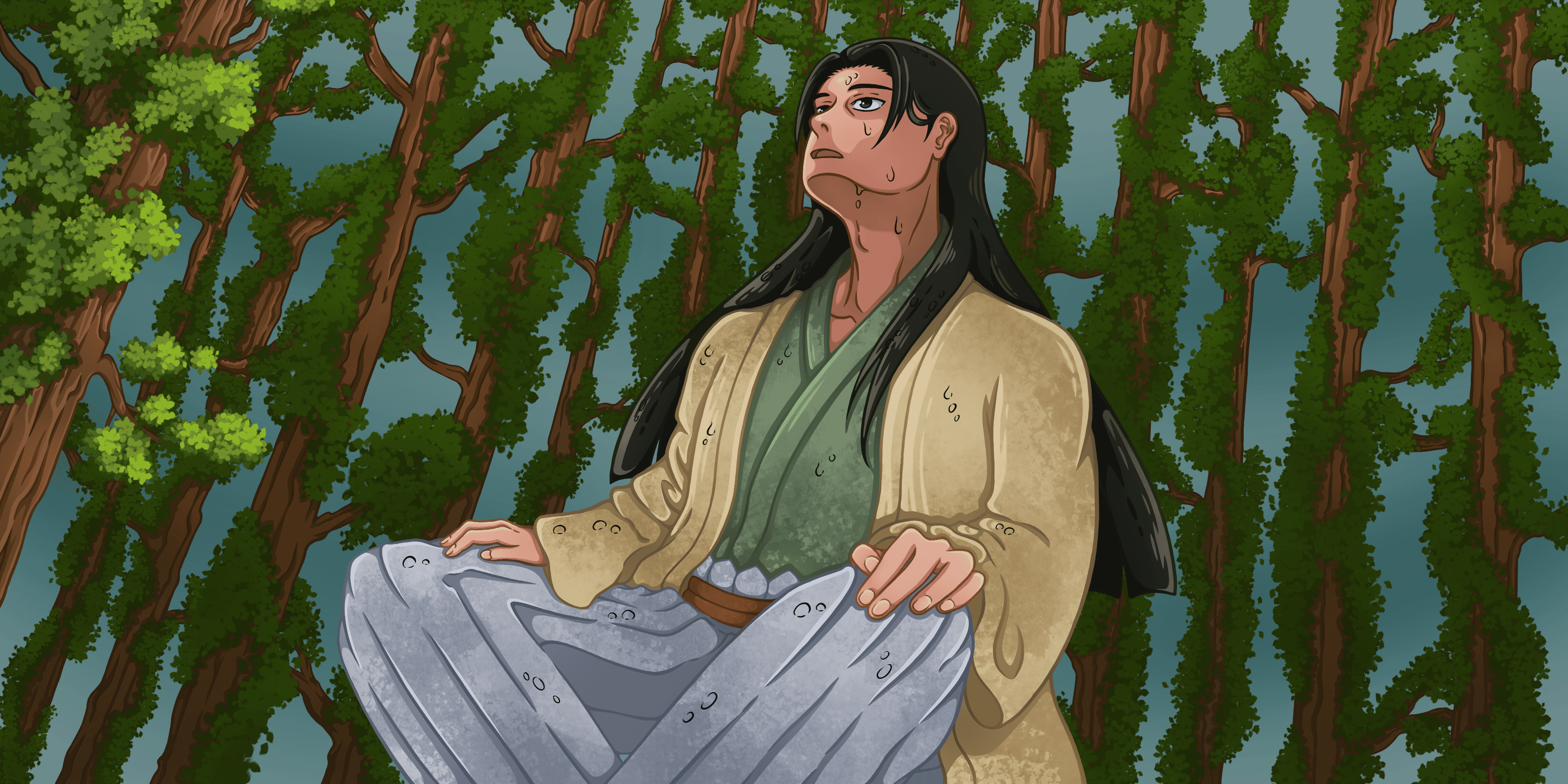 Hashirama fan art from Naruto(Work Process)