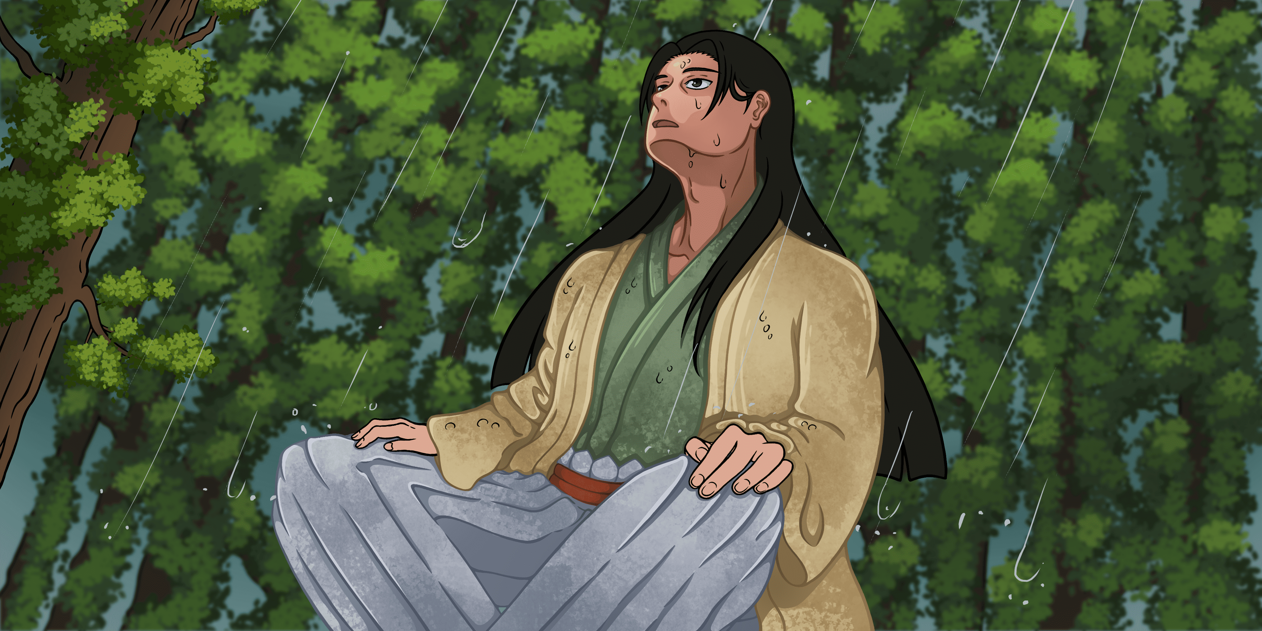 Hashirama fan art from Naruto(Work Process)