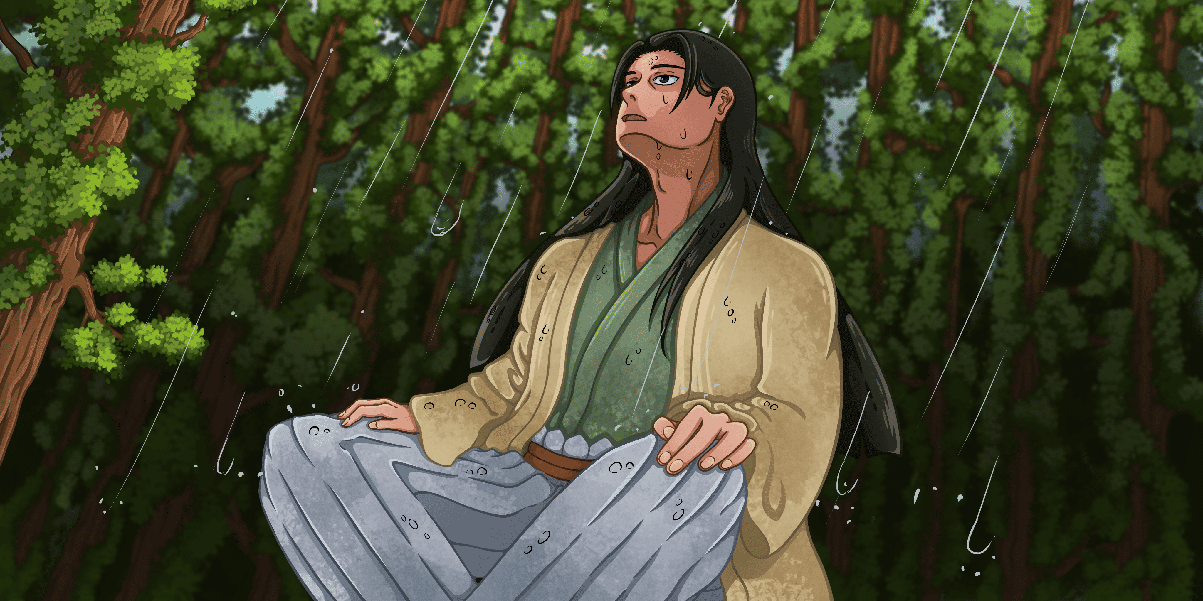 Hashirama fan art from Naruto(Work Process)