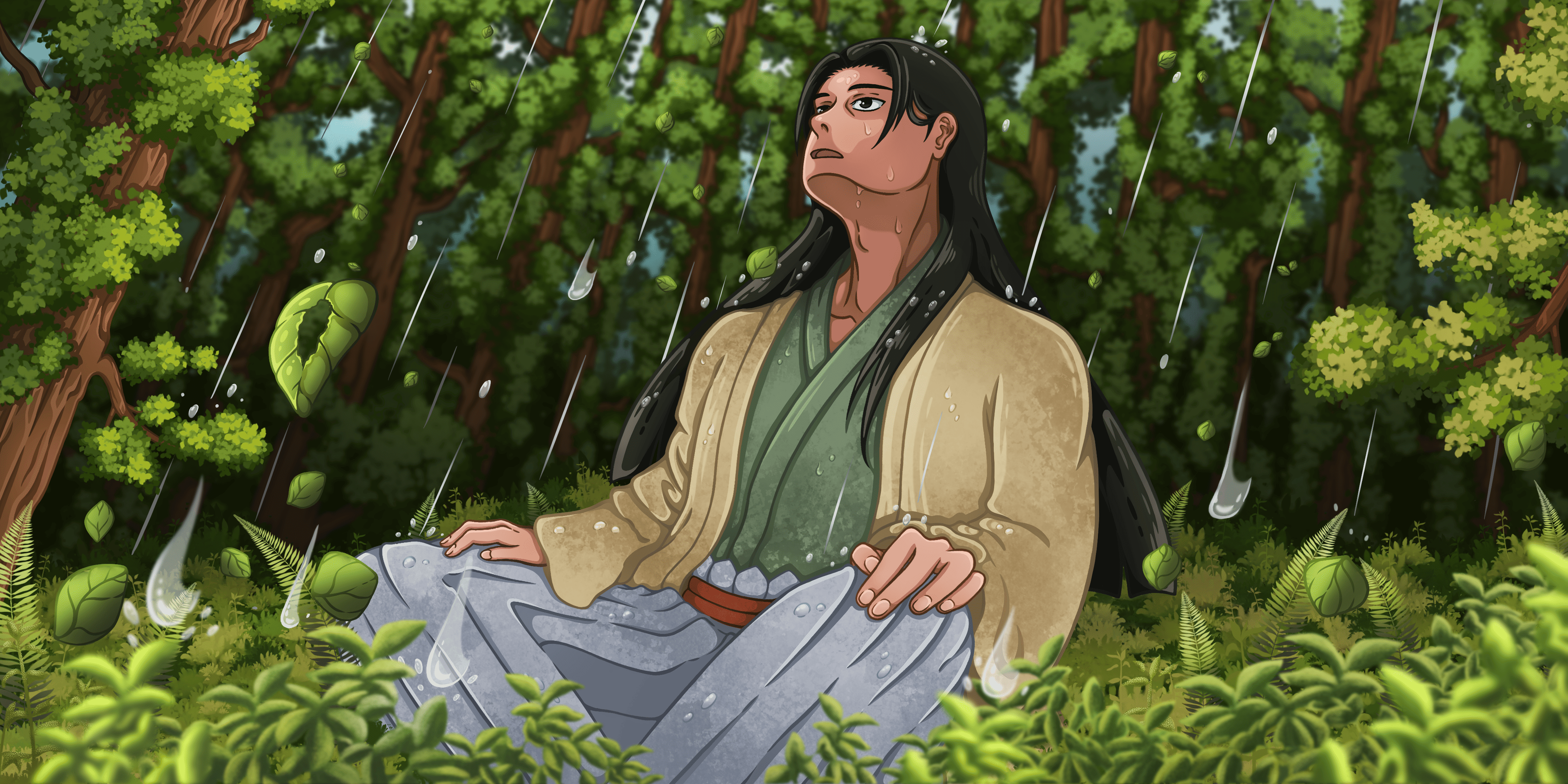 Hashirama fan art from Naruto(Work Process)