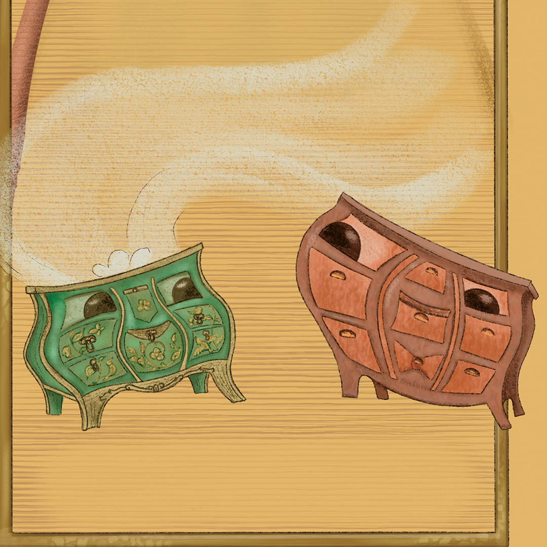 Каша, Комод и Розовый Какаду. Обложка для книги