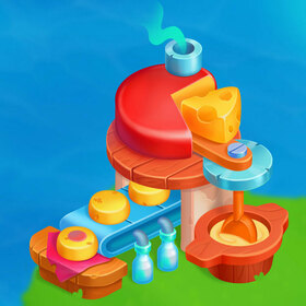 Сырный завод, изометрия, эскизы  и рендер