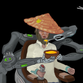 Дед с лапшой