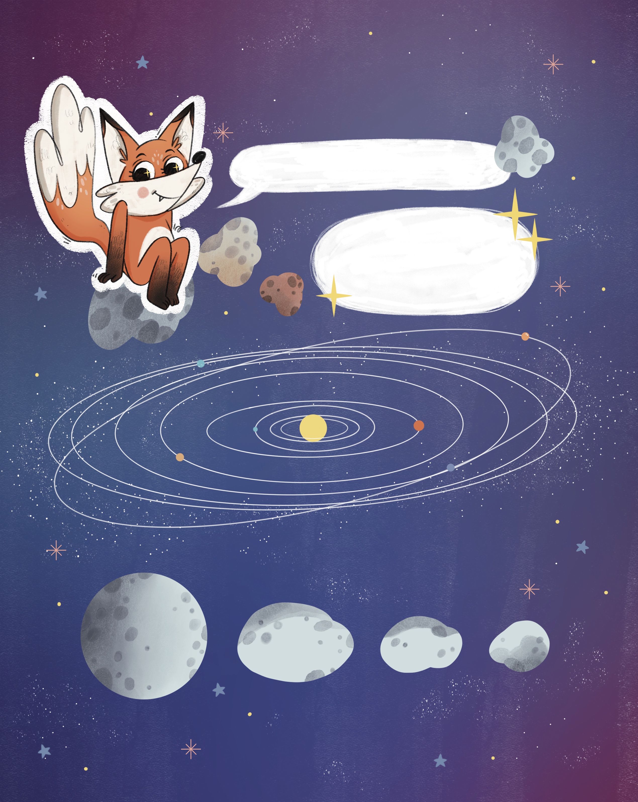 Иллюстрации для энциклопедии «Лисенок Почемучка. Космос»