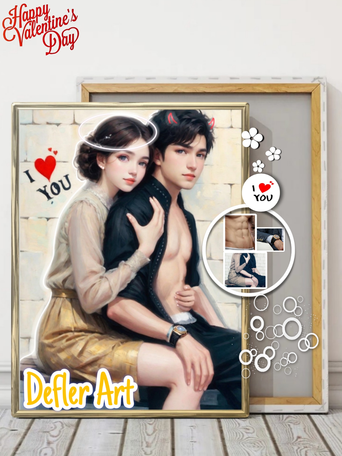 Beautiful illustration - Happy Valentine's Day, JUST LOVE