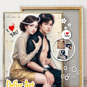 Beautiful illustration - Happy Valentine's Day,  JUST LOVE