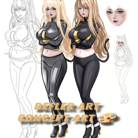 Character design kitty lady Woodzy