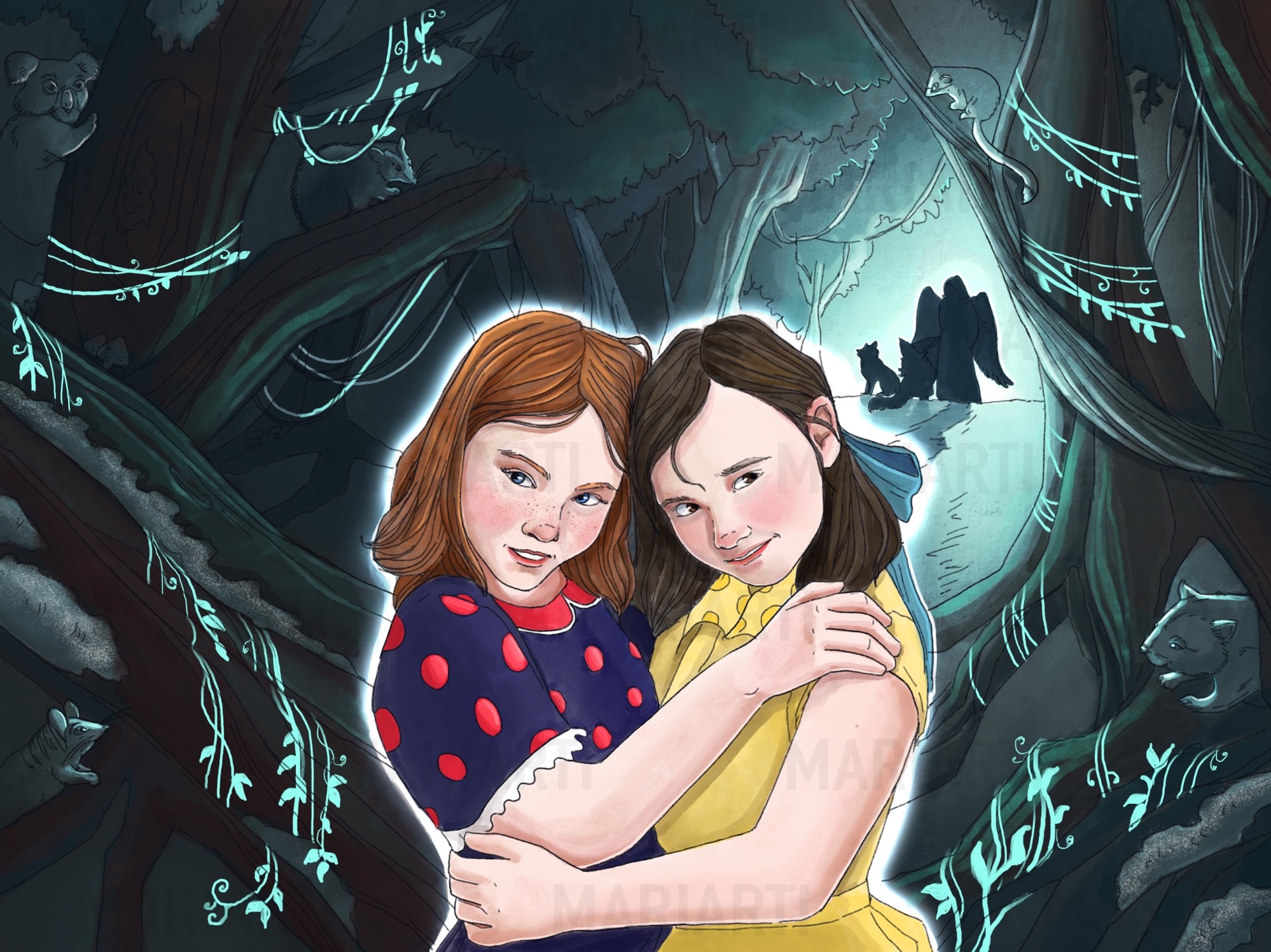 Обложка для детской книги "Лис, Эльф и Ангел"