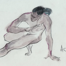 Зарисовки обнажённой натуры. Смешенная техника