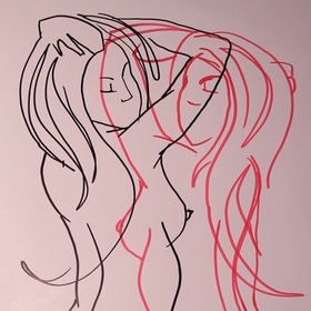 Серия двухцветных зарисовок