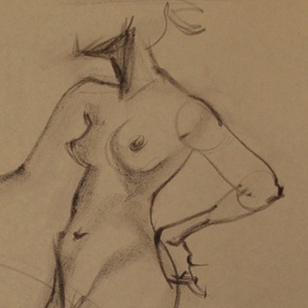 Серия зарисовок углём