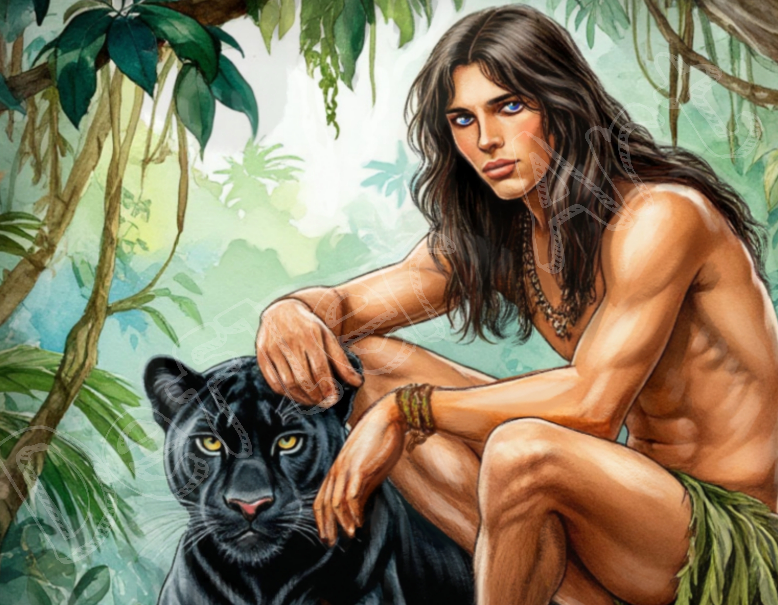 Погрузилась в микс техник: карандаш, акварель и диджитал