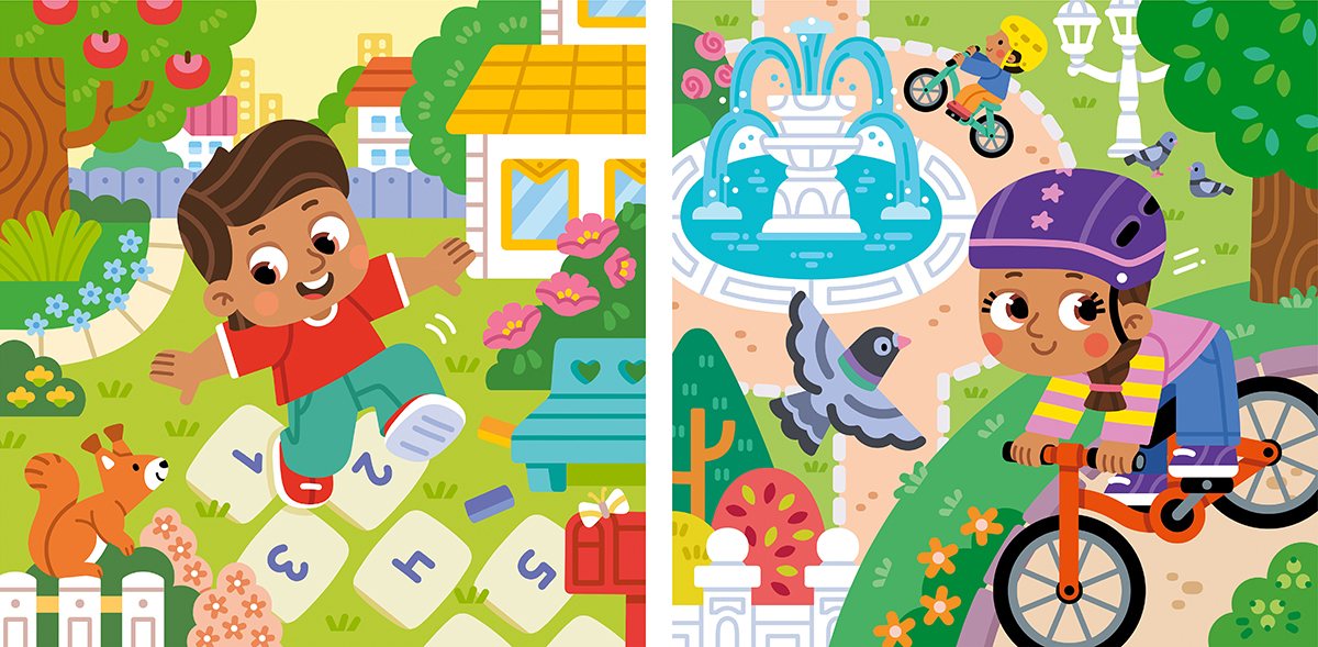 Активный отдых и спорт. Для проекта именных детских книг.