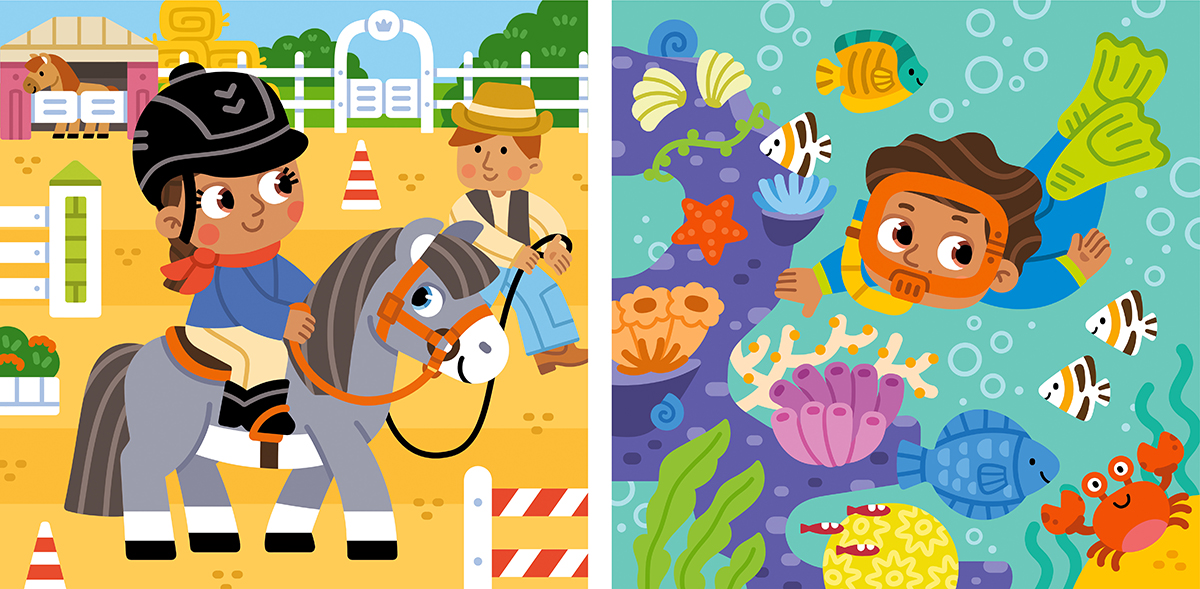 Активный отдых и спорт. Для проекта именных детских книг.