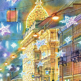 Новогодние виды Санкт-Петербурга