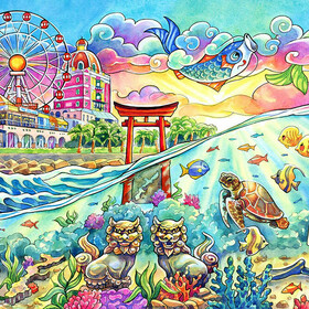 Иллюстрация для пляжного полотенца