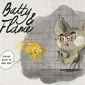 Batty & Flame / Character design + illustration 
