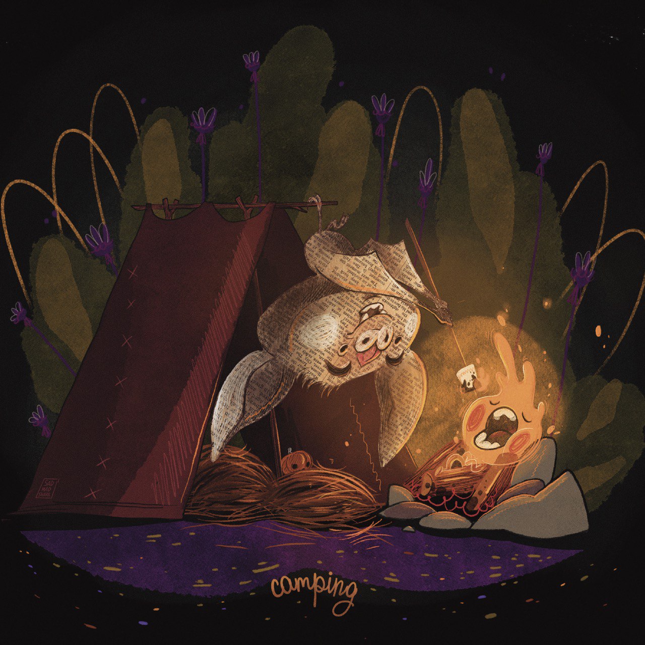 Batty & Flame / Character design + illustration