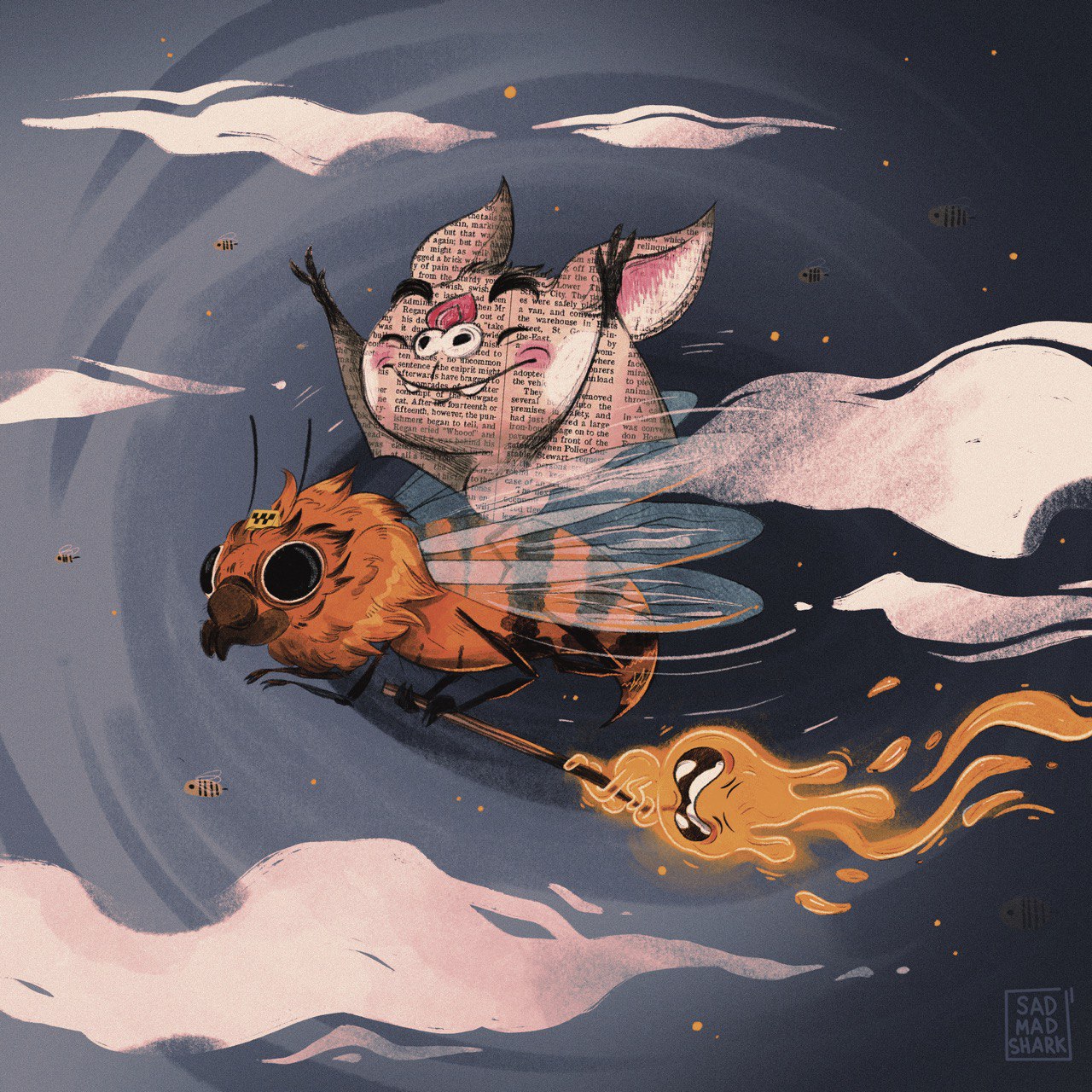 Batty & Flame / Character design + illustration