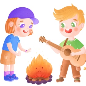 Дети идут в поход