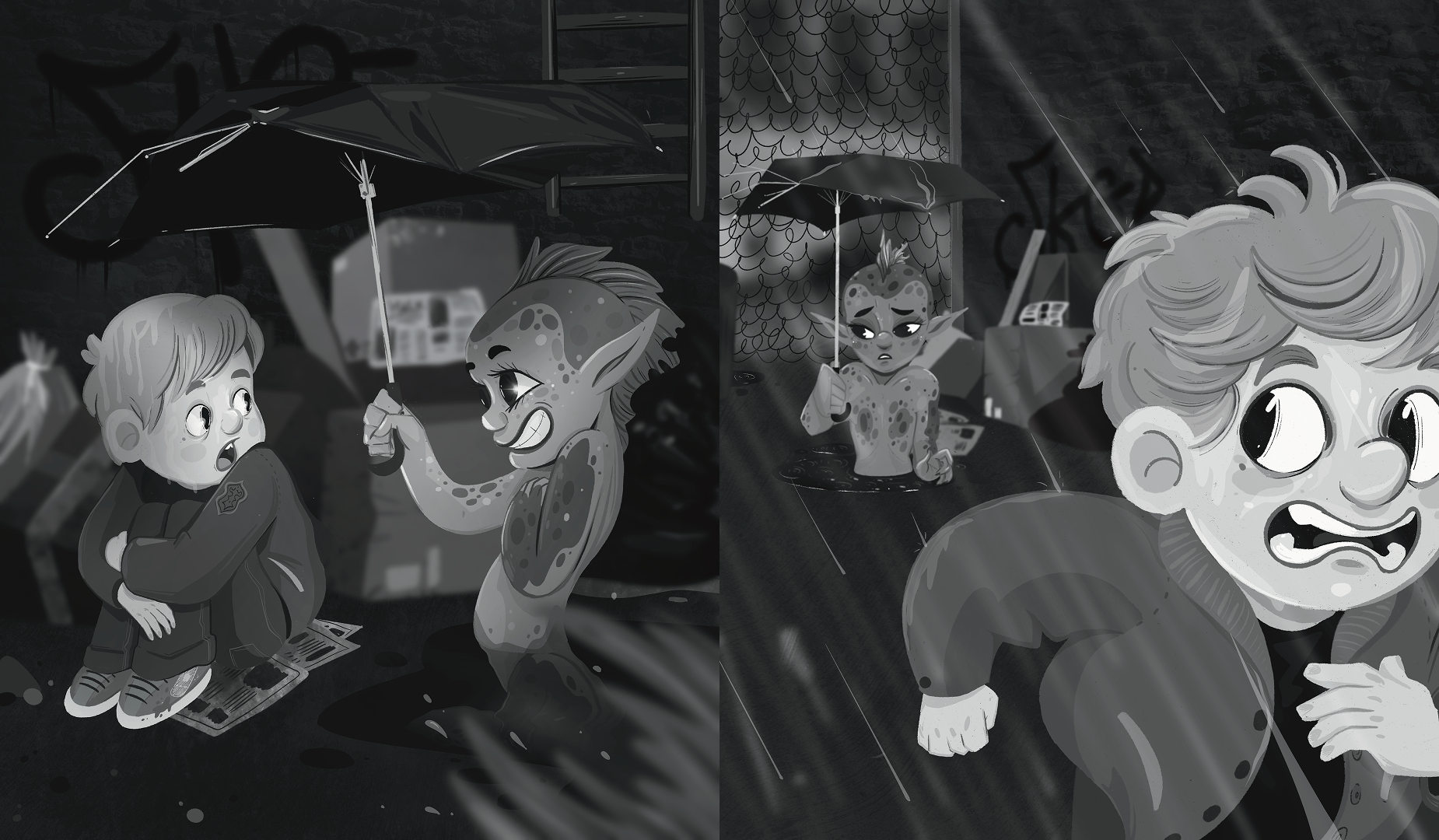 Mermaid in the Rain / Illustration series