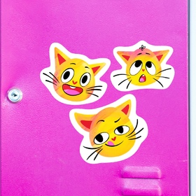Детские стикеры, маскот, персонаж кота, милый персонаж