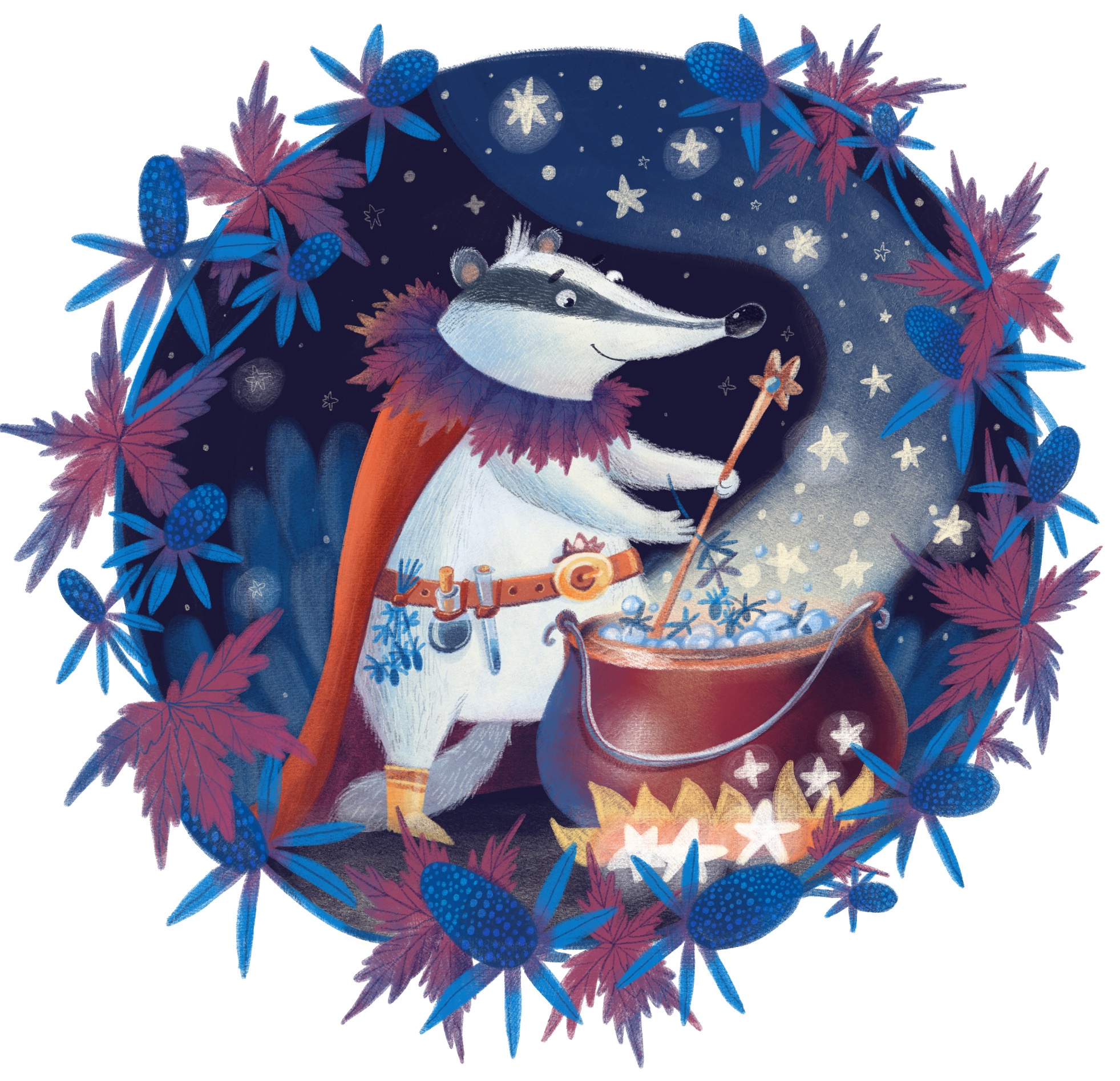 Серия иллюстраций для календаря- Волшебный лес