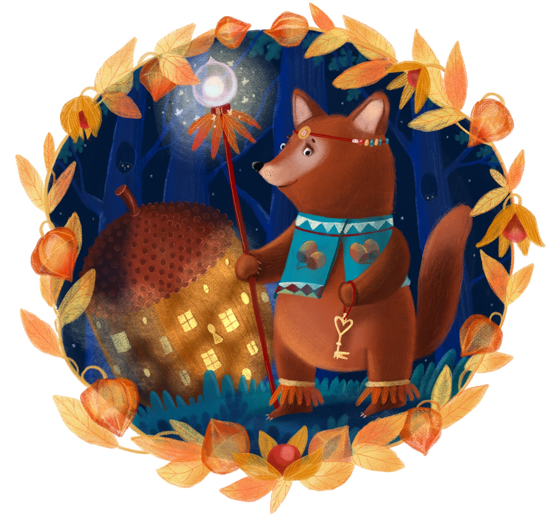 Серия иллюстраций для календаря- Волшебный лес