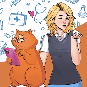 Комикс для медицинской онлайн библиотеки BOOKUP