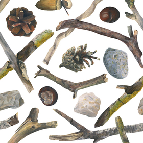 Бесшовный паттерн "Сокровища леса"