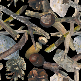 Бесшовный паттерн "Лесные сокровища"