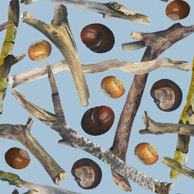 Бесшовный паттерн "Лесное сокровище"